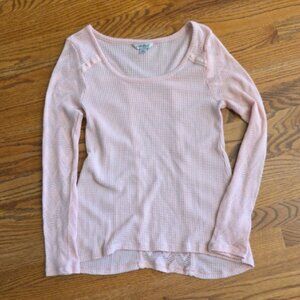 Lucky Brand Light Pink Long Sleeve Top